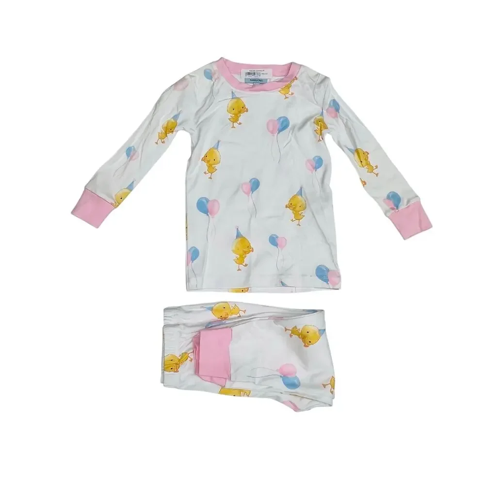 NWT Nanducket Size 5 Pink Ack the Duck Celebration Pajamas